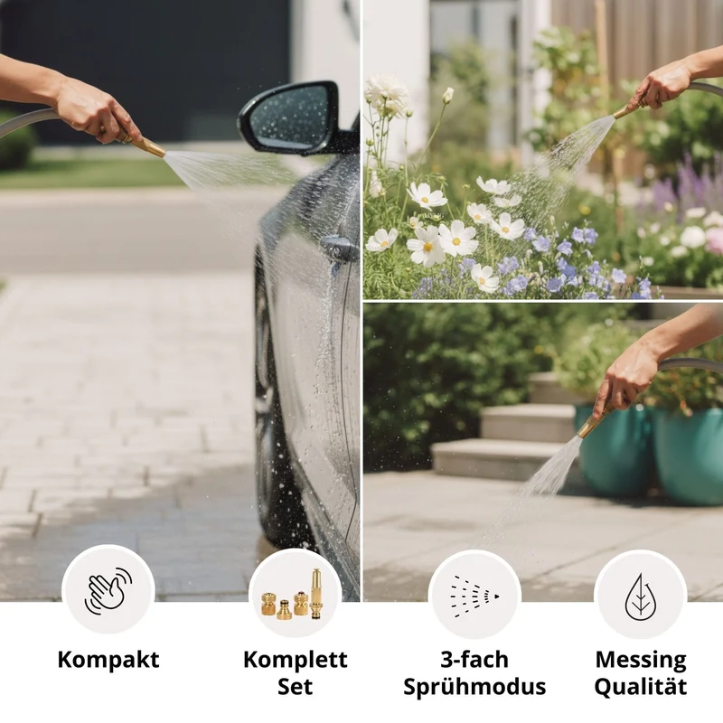 Gartenspritze im Set Messing