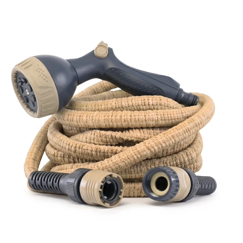 Flexibler Gartenschlauch Beige mit Brause