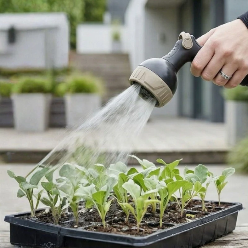 Flexibler Gartenschlauch Grau mit Brause