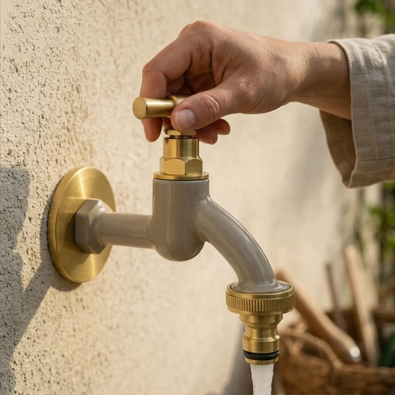 Wasserhahn Garten mit Rosettengarnitur