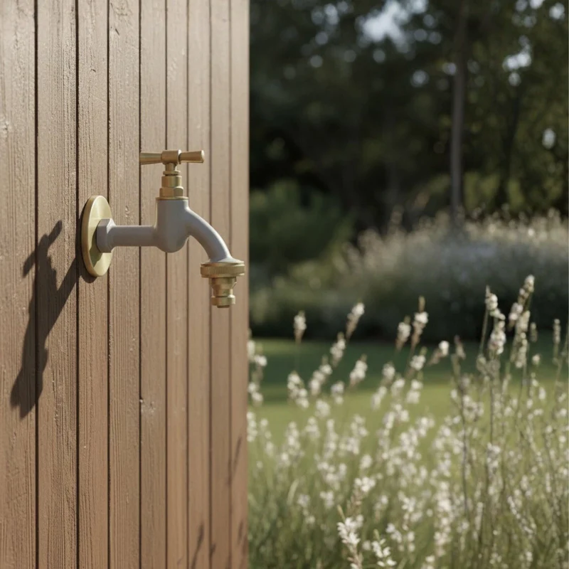 Wasserhahn Garten mit Rosettengarnitur