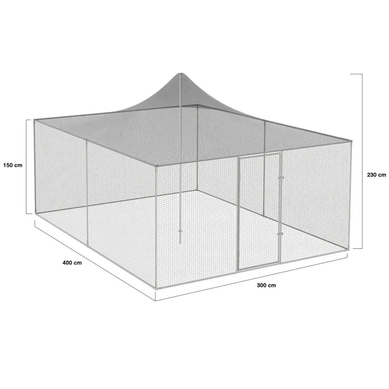 Volière grillagée 12m² - 3x4m