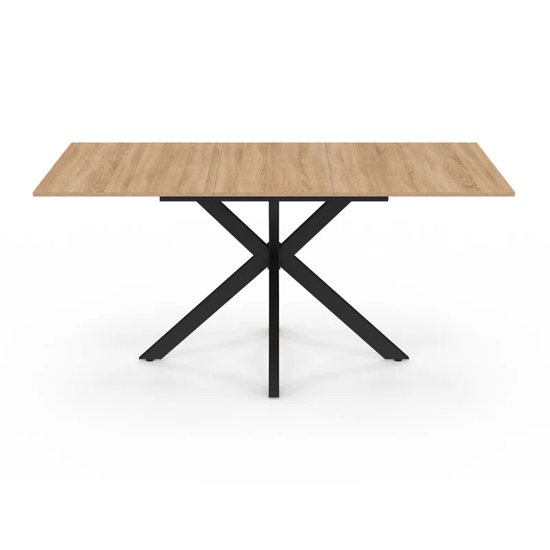 Table repas Spider plateau extensible 120-160cm et pieds croisés noirs