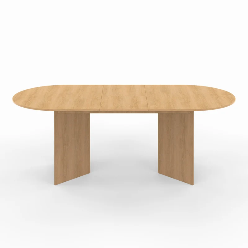 Table repas Gabin plateau extensible 160-200cm effet hêtre et pieds design
