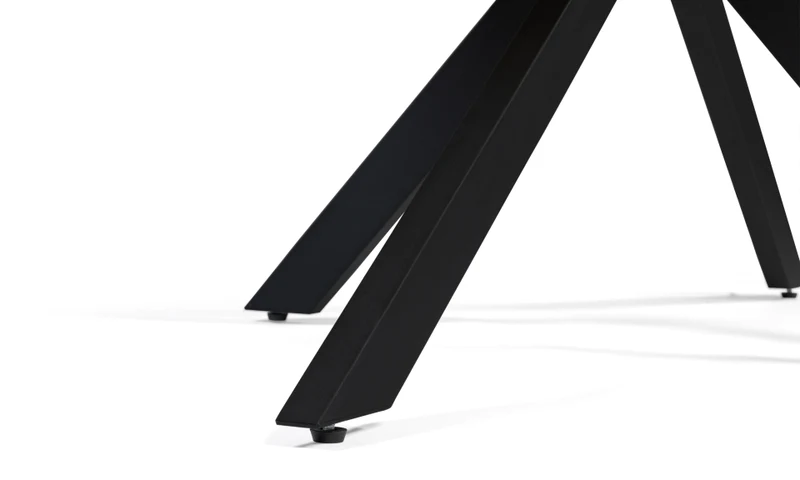 Table repas Spider 160cm plateau bois et pieds croisés noirs