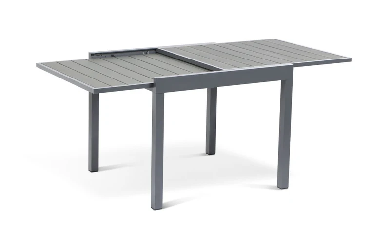 Table de jardin extensible en polywood 90-180cm gris anthracite