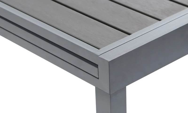 Table de jardin extensible en polywood 90-180cm gris anthracite