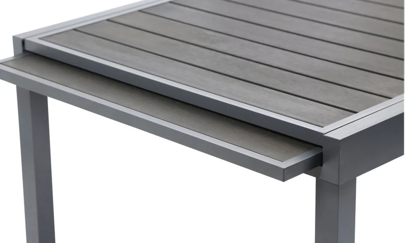 Table de jardin extensible en polywood 90-180cm gris anthracite