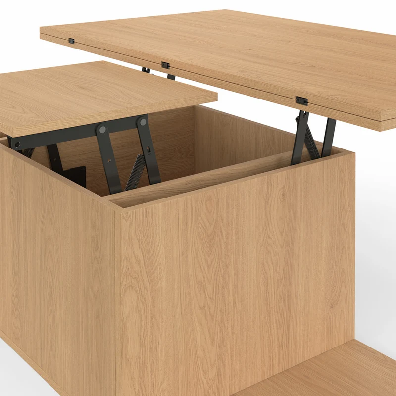 Table basse Tania 2 en 1 avec plateau dépliant et 4 assises