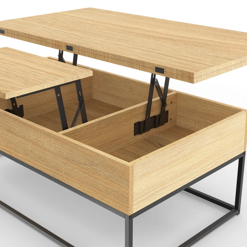 Table basse Memphis avec plateau relevable et dépliant