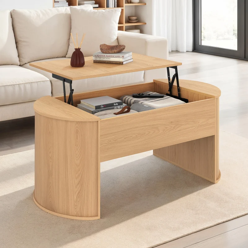Table basse Nami relevable effet hêtre