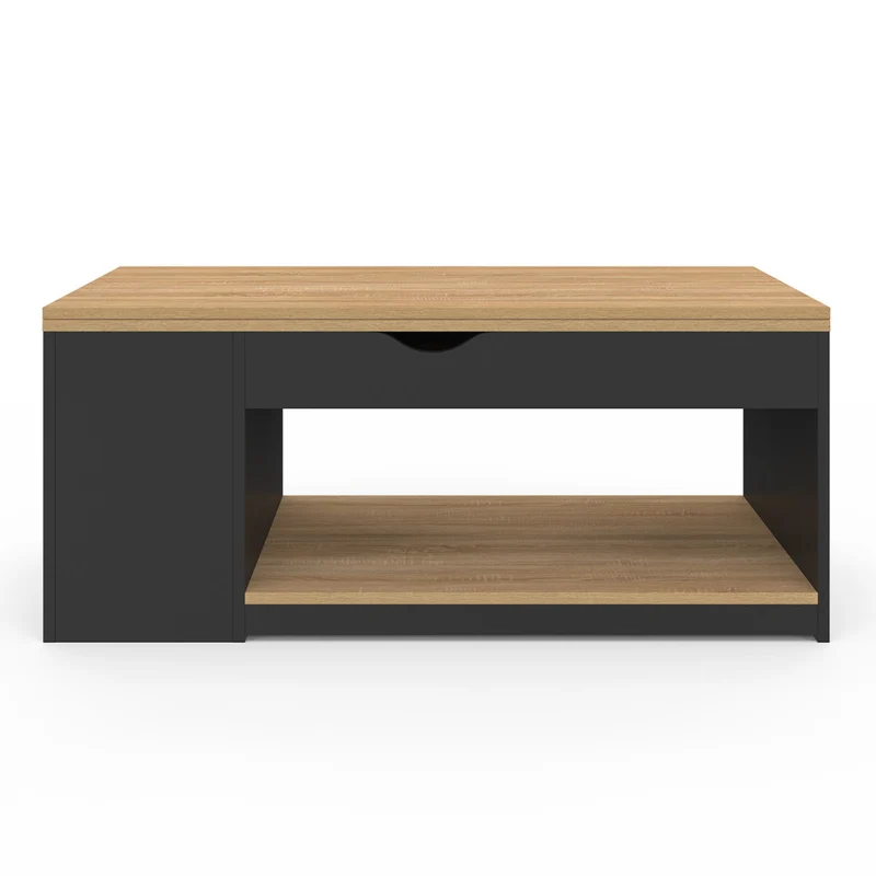 Table basse Elina relevable bois et noire
