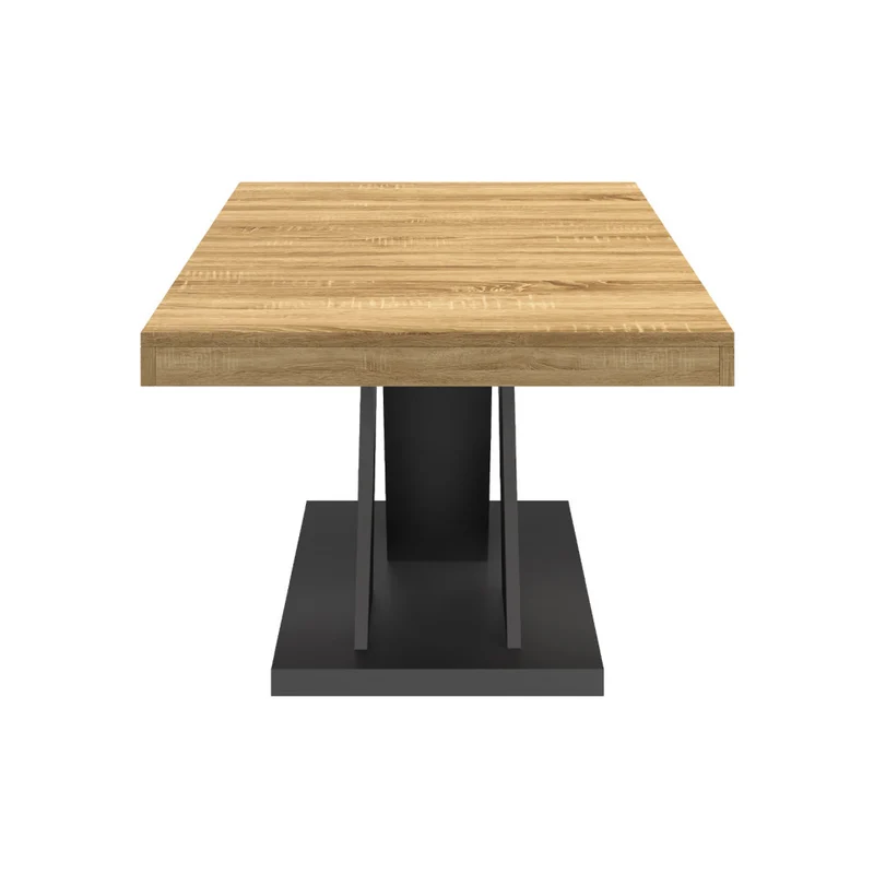 Table basse Alexia pieds croisés bois et noir L100cm