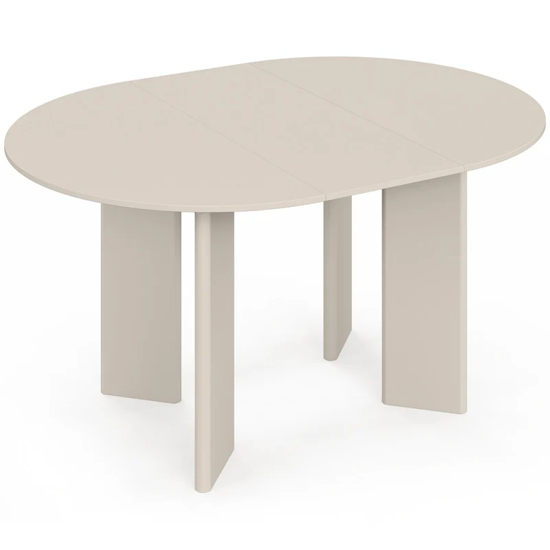 Table à manger ronde extensible Cassia Ø110-150cm beige