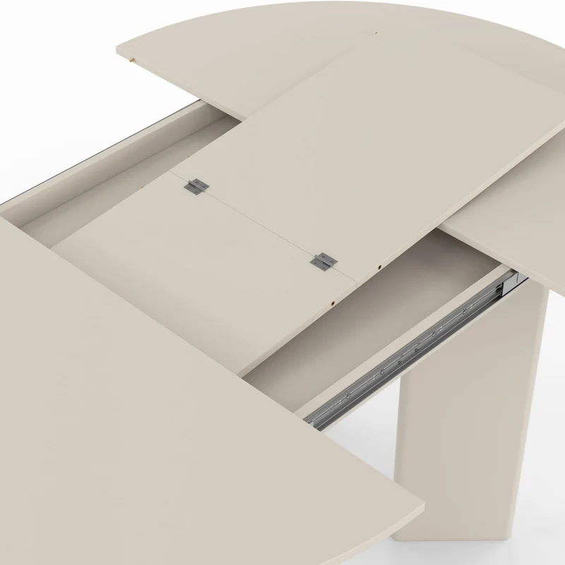 Table à manger ronde extensible Cassia Ø110-150cm beige