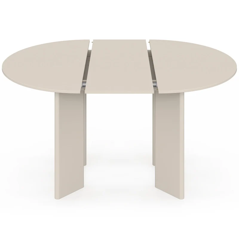 Table à manger ronde extensible Cassia Ø110-150cm beige