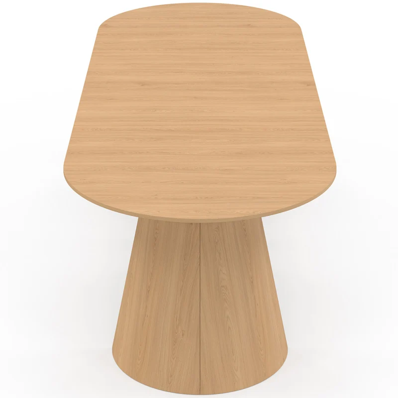 Table à manger ronde extensible Elvis effet hêtre Ø110-300cm