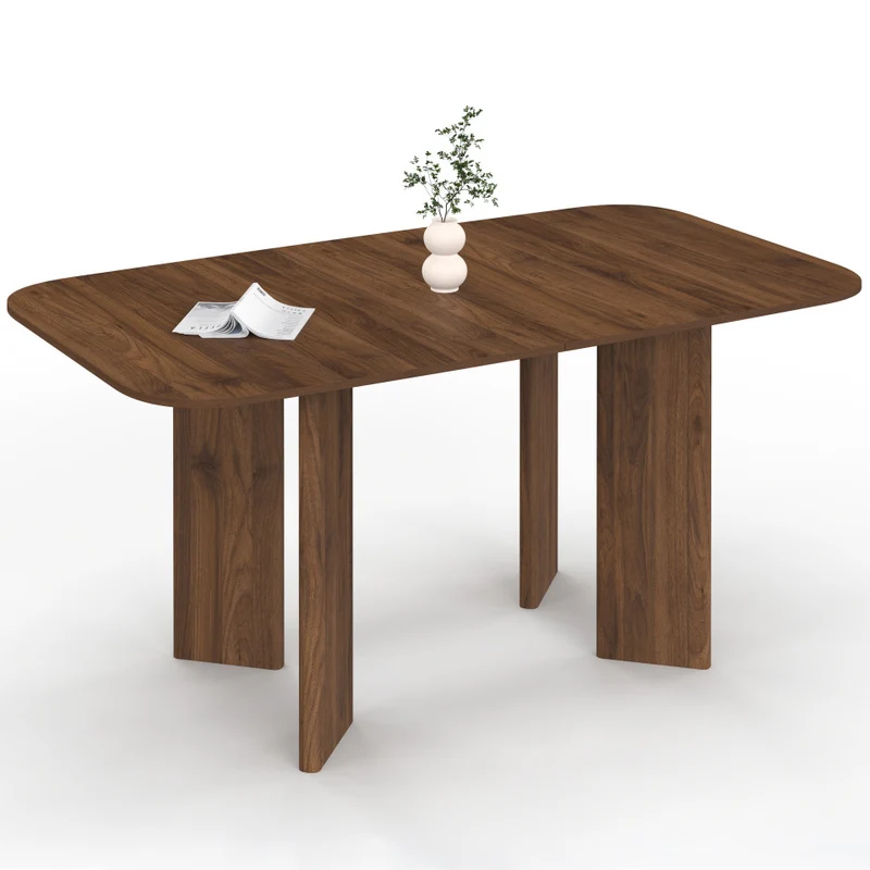 Table à manger extensible Cassia 160-200cm effet noyer
