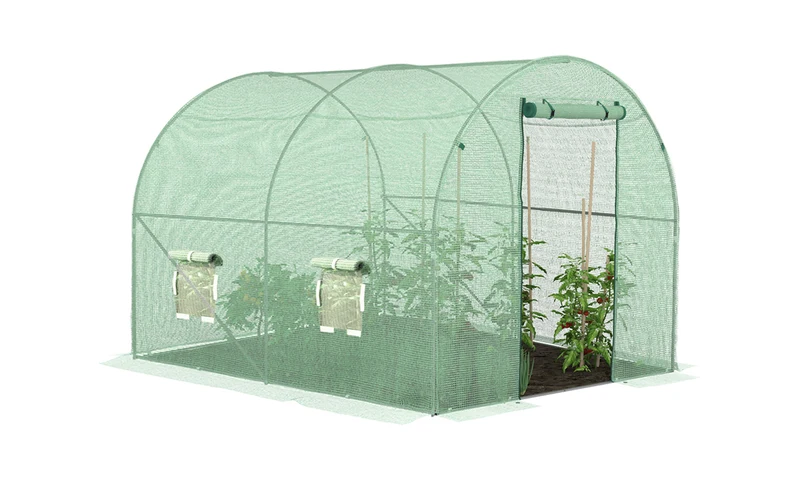 Serre tunnel de jardin 3x2m verte bâche renforcée 130 gr/m² - gamme maraîchère