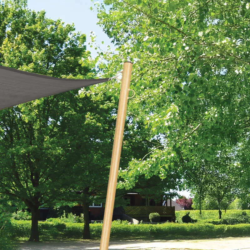 Poteaux ajustables pour voile d'ombrage effet bois - lot de 2
