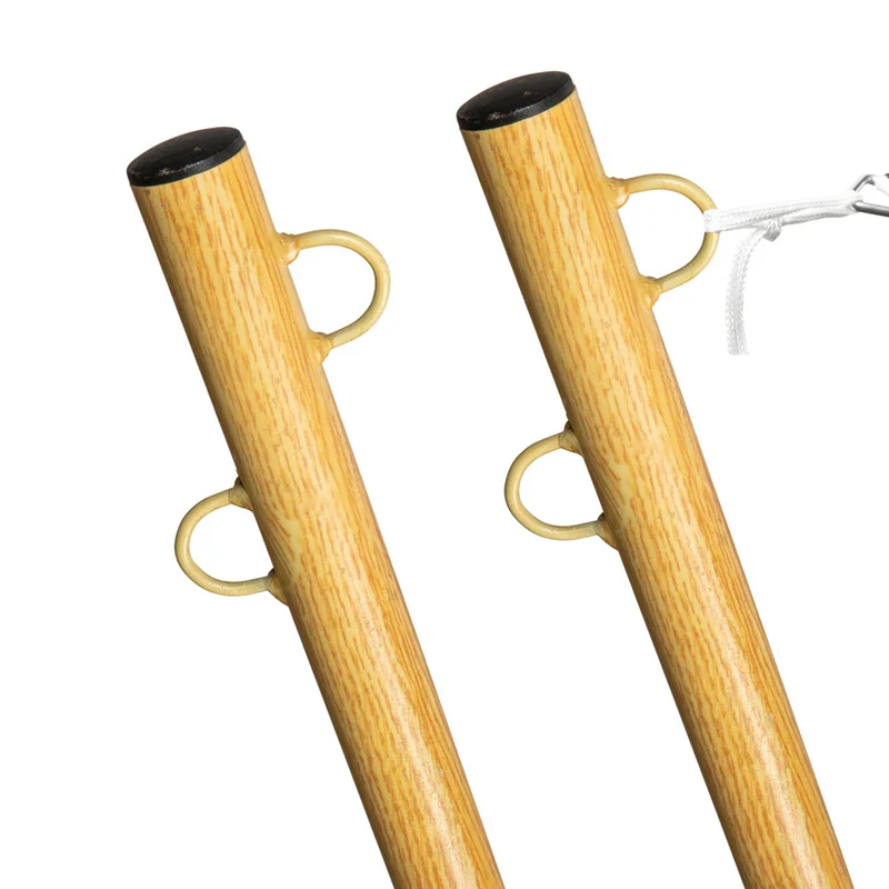 Poteaux ajustables pour voile d'ombrage effet bois - lot de 2