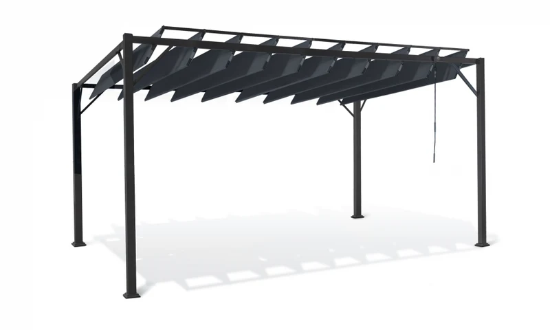 Pergola Venice 3x4 m lames orientables avec 4 stores intégrés