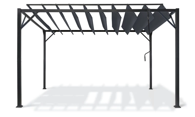 Pergola Venice 3x4 m lames orientables avec 4 stores intégrés