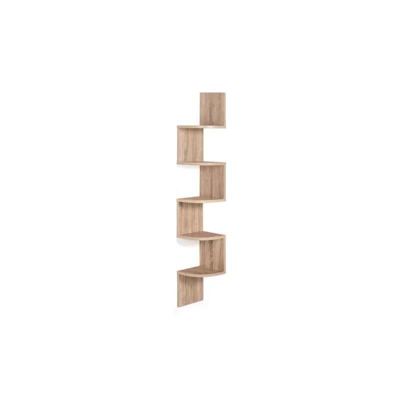 Etagère murale d'angle avec niches Hêtre 120cm