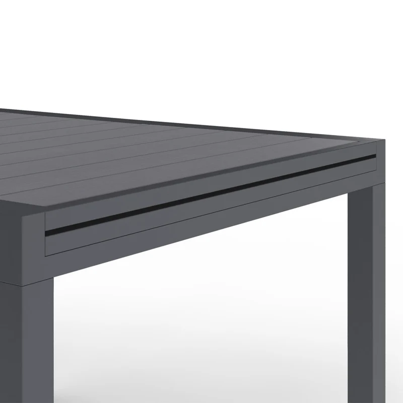 Ensemble repas extensible 8 places en polywood gris
