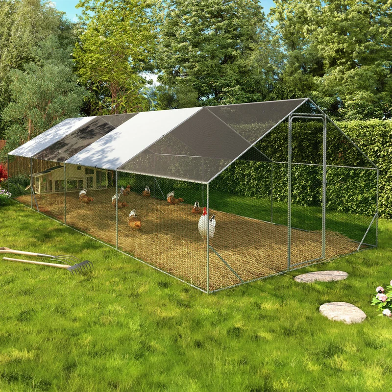 Enclos grillagé pour poules 24m² - 3x8m