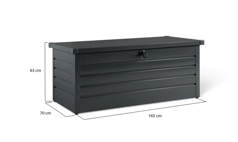 Coffre de rangement pour extérieur gris anthracite en acier galvanisé 600L