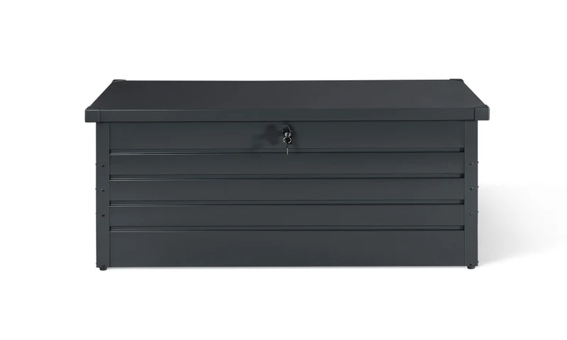 Coffre de rangement pour extérieur gris anthracite en acier galvanisé 600L