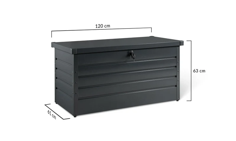 Coffre de rangement pour extérieur gris anthracite en métal 350L