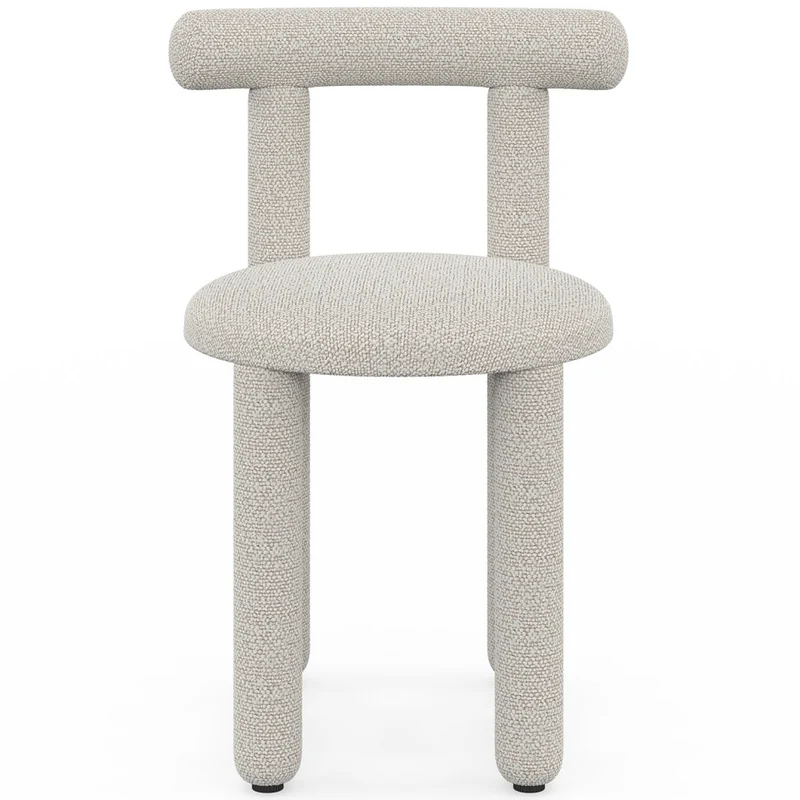 Chaises Rania tissu bouclette crème - lot de 2