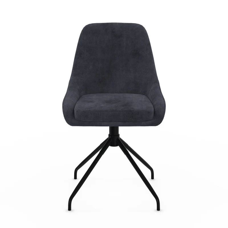 Chaises Olivia assise pivotante gris foncé pieds métal - lot de 2