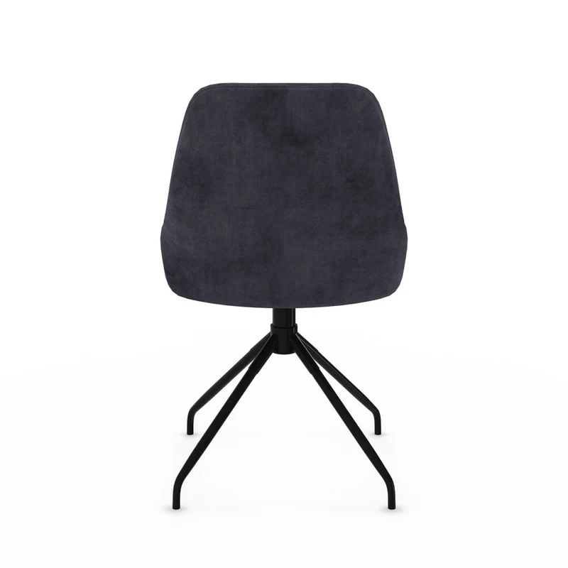 Chaises Olivia assise pivotante gris foncé pieds métal - lot de 2