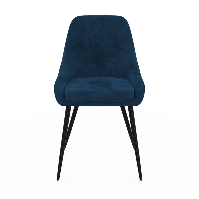 Chaises Olivia assise mix de couleurs : 1x bleu, 1x gris clair, 1x gris foncé et 1x jaune - lot de 4