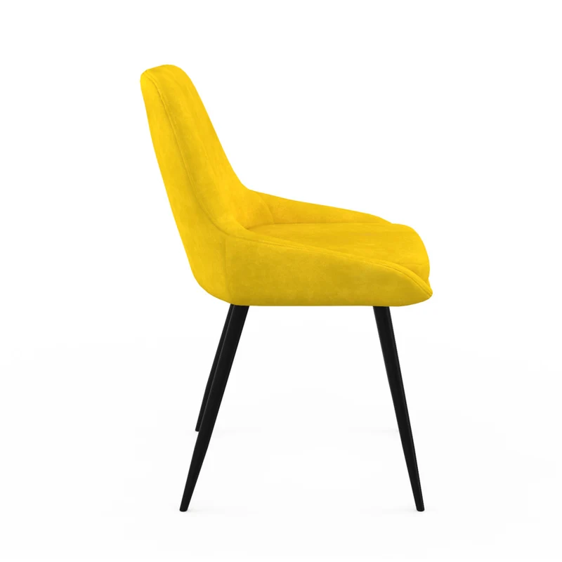 Chaises Olivia assise mix de couleurs : 1x bleu, 1x gris clair, 1x gris foncé et 1x jaune - lot de 4