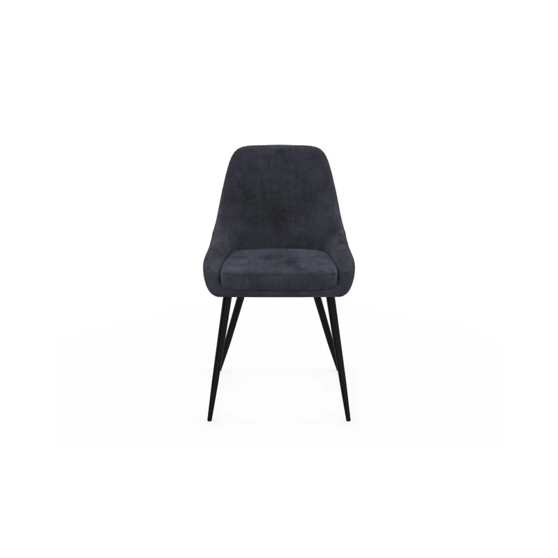 Chaises Olivia assise gris foncé pieds métal - lot de 4
