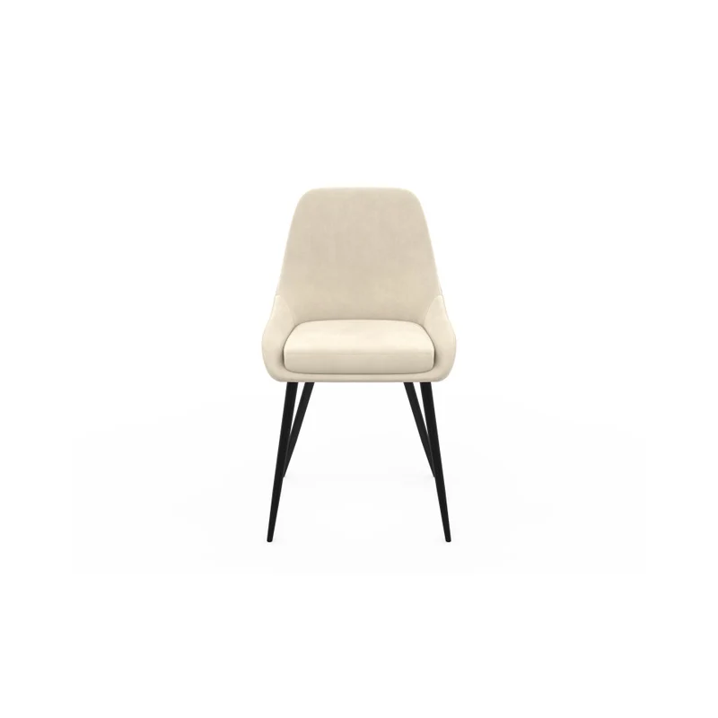 Chaises Olivia assise crème pieds métal - lot de 2