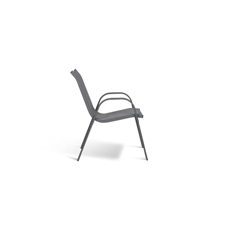 Chaises de jardin empilables en textilène mix de couleurs (gris, gris clair, bleu canard, noir) - lot de 4