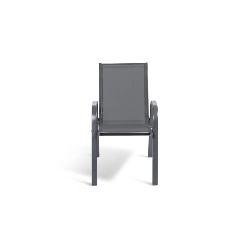 Chaises de jardin empilables en textilène gris anthracite - lot de 6