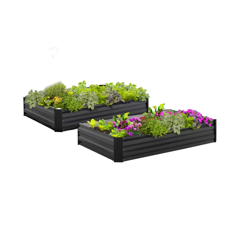 Carrés de potager en métal 115x80x20cm - lot de 2
