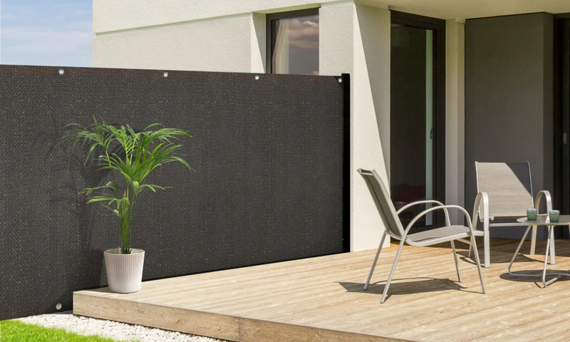 Brise vue occultant 1.8x10 m 300 gr/m² gris