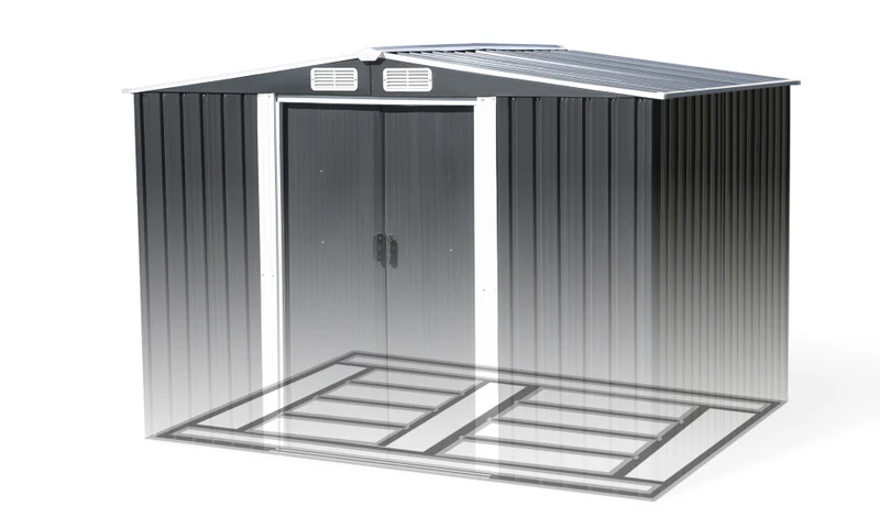 Abri de jardin en métal Tulum 8,4m3 avec plancher