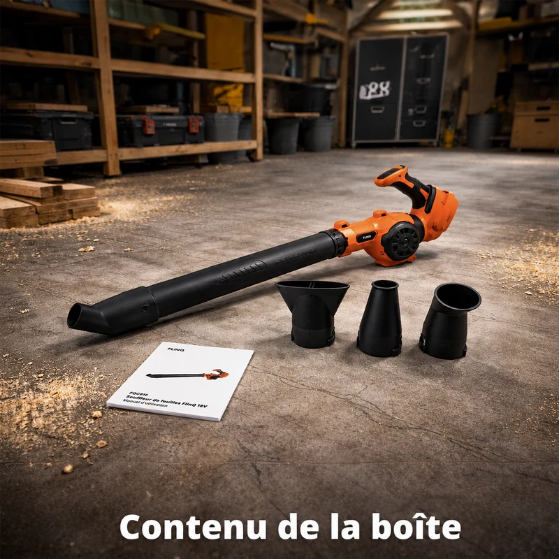 Souffleur de feuilles sans fil + batterie 20 V et chargeur