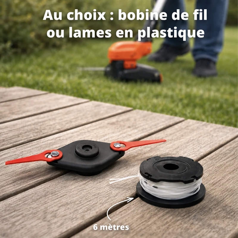 Coupe-bordures sans fil + batterie 20 V et chargeur