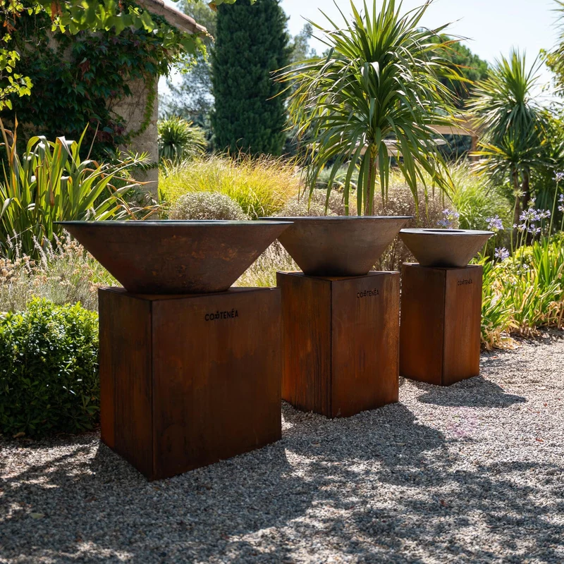 Brasero plancha en acier Corten - Tradition 100 cm