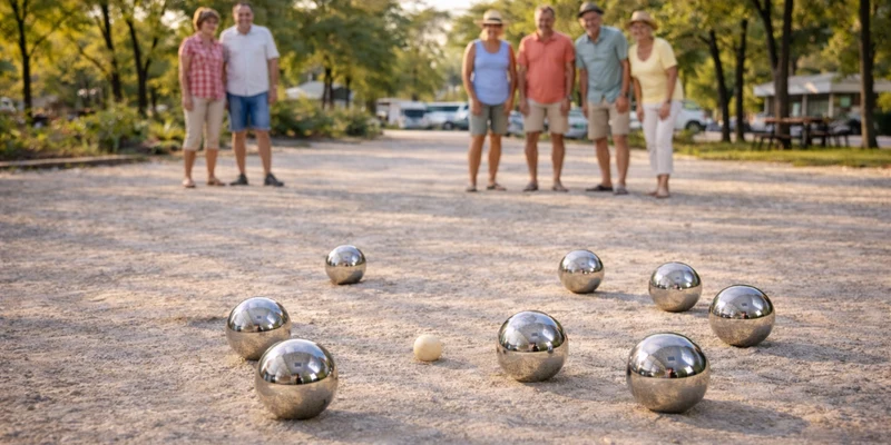 Jeu de Pétanque en Métal – 8 Boules avec Housse de Transport, Cochonnet et Cordon de Mesure