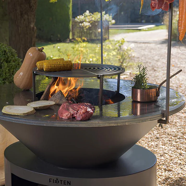 Brasero plancha Ellipse 120 thermolaqué noir plaque inox